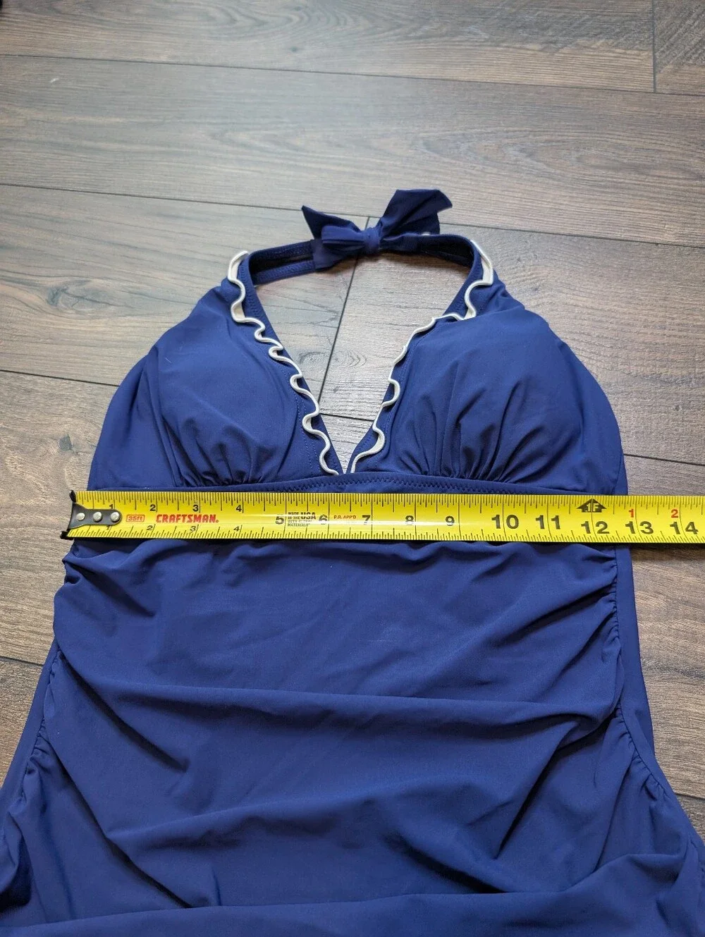 Profile By Gottex Navy Blue Ruffle Tankini with Skirt Size 10